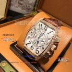 Perfect Replica Franck Muller Chronograph watch Rose Gold Diamonds Case